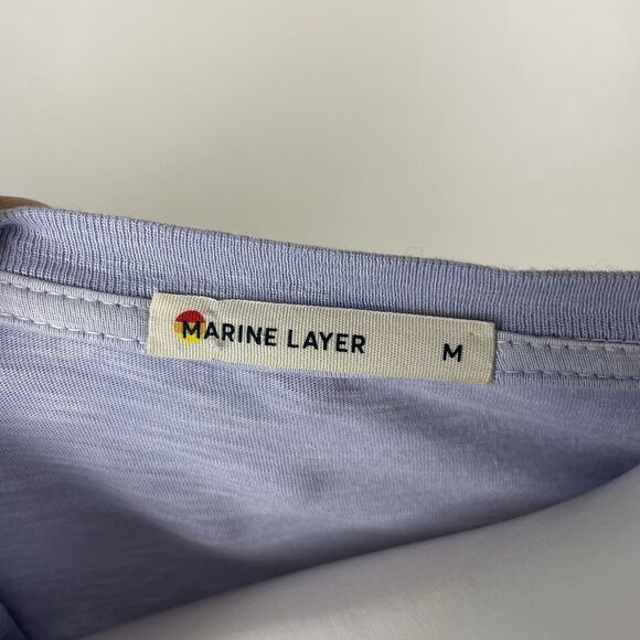 Marine Layer Top Womens Size Medium Blue Crewneck T Shirt Cotton Modal - Picture 5 of 8